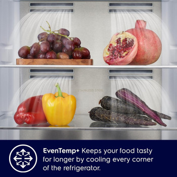 Electrolux 634L Gross Side By Side 4 Door Premium Refrigerator Even Temperature Cooling System, Stainless Steel, Silver, EQE5600A-S, 1 Year Warranty