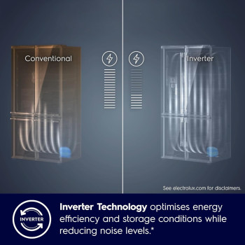 Electrolux 634L Gross Side By Side 4 Door Premium Refrigerator Even Temperature Cooling System, Stainless Steel, Silver, EQE5600A-S, 1 Year Warranty
