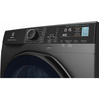 Electrolux 9/6 KG Washer Dryer, 1200 RPM, EcoInverter BLDC Motor, Fully Automatic Front Load Combo Washing Machine, 15 Programs, Ultramix, Add Clothes, Delay Timer, Child Lock, Dark Grey, EWW9024P5SB, 1 Year Warranty