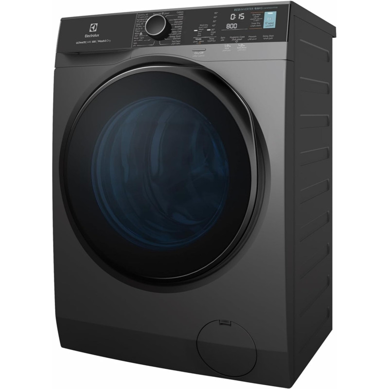 Electrolux 9/6 KG Washer Dryer, 1200 RPM, EcoInverter BLDC Motor, Fully Automatic Front Load Combo Washing Machine, 15 Programs, Ultramix, Add Clothes, Delay Timer, Child Lock, Dark Grey, EWW9024P5SB, 1 Year Warranty
