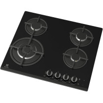 Electrolux 60 Cm Built-In 4-Burner Gas Hob With High Power Wok Burner And Speed Burner, Cast Iron Pan Supports, Step Flame Settings For Precise Heat control, Flame Failure Device For Safety, Black, KGG64376K, 1 Year Warranty