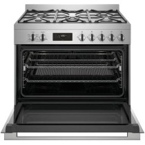 Electrolux Premium 90 x 60 Freestanding Cooker With Bottom Electric Oven, Cooking Range With 5 Burners And 125L XXL Oven Capacity, Dual Convection Fan, One Hand Ignition, Thermocouple Safety, Silver, EFE915SD, 1 Year Warranty