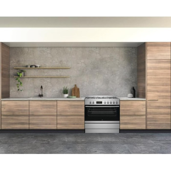 Electrolux Premium 90 x 60 Freestanding Cooker With Bottom Electric Oven, Cooking Range With 5 Burners And 125L XXL Oven Capacity, Dual Convection Fan, One Hand Ignition, Thermocouple Safety, Silver, EFE915SD, 1 Year Warranty