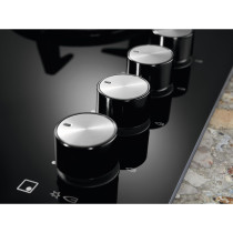 Electrolux Gas Hob 60 Cm, Gas On Glass, Cast Iron Pan Support, Rotary Knob Controls, Black, KGG6436K, 1 Year Warranty
