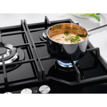 Electrolux Gas Hob 60 Cm, Gas On Glass, Cast Iron Pan Support, Rotary Knob Controls, Black, KGG6436K, 1 Year Warranty