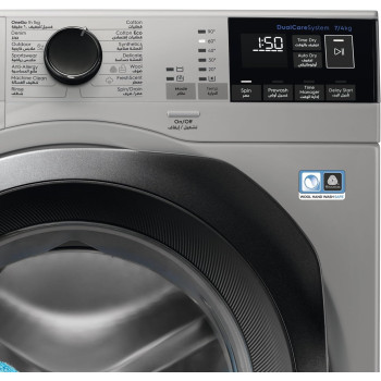 Electrolux 7/4 KG Washer Dryer, 1400W Fully Automatic Front Load Washing And Drying Combo Machine With Steam Care, Dual Care And Sensi-Care System, Automatic Drying-Condense Dryer, Child Lock, Silver, EW7W4742HS, 1 Year Warranty