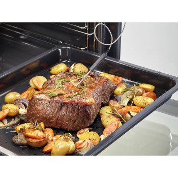 Electrolux 90 Cm Premium Built In Electric Oven With Fan, 77L XXL Oven Cavity Size With 2 Baking Levels, Oven Door Stays Cool Always, Multifunctional Oven With Pizza Setting/Turbo Grilling, Black/Silver, EOM5420AAX, 1 Year Warranty