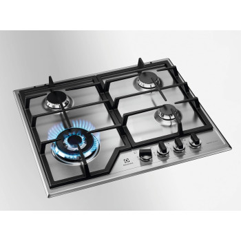 Electrolux 60 Cm Built-In Gas Hob With 4 Cooking Zones, Speed Burner For Quick And Efficient Cooking, High Power Burner Is Ideal For Stir-Frying, Flame Failure Device For Safety, Stainless Steel, Silver, KGS6436X, 1 Year Warranty