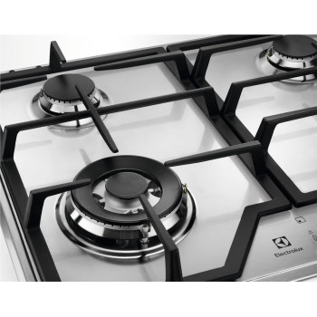Electrolux 60 Cm Built-In Gas Hob With 4 Cooking Zones, Speed Burner For Quick And Efficient Cooking, High Power Burner Is Ideal For Stir-Frying, Flame Failure Device For Safety, Stainless Steel, Silver, KGS6436X, 1 Year Warranty