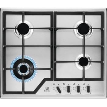 Electrolux 60 Cm Built-In Gas Hob With 4 Cooking Zones, Speed Burner For Quick And Efficient Cooking, High Power Burner Is Ideal For Stir-Frying, Flame Failure Device For Safety, Stainless Steel, Silver, KGS6436X, 1 Year Warranty