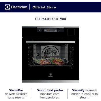 Electrolux 60 Cm Premium Built-In Oven With Fan And Steam Cooking Function, 70L XL Oven Capacity With Steam Cleaning, Touch Control With 25 Auto Programs, 5 Shelf Positions, Ultimate Taste 900, Black, KOAAS31X, 1 Year Warranty