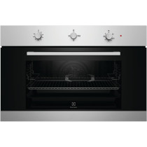 Electrolux Built-In Gas Oven, 90 Cm, With Turnspit And Cooling Fan, Anti Fingerprint Stainless Steel, Black/Silver, EOG9102CAX, 1 Year Warranty