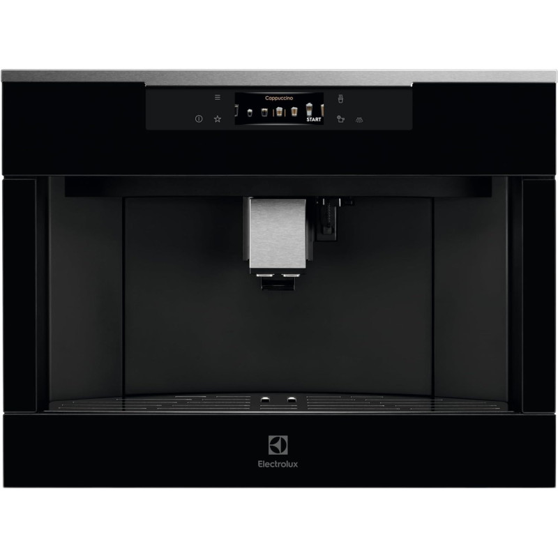 Electrolux Electric 60 Cm Built In Fully-Automatic Coffee Machine,Stainless Steel, Black Glass, KBC85X, 1 Year Warranty