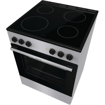 Gorenje 60 Cm Electric Cooking Range With Glass Ceramic Hob, 65 Litres Oven Capacity, Silver, GEC6A11SG, 1 Year Warranty