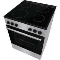 Gorenje 60 Cm Electric Cooking Range With Glass Ceramic Hob, 65 Litres Oven Capacity, Silver, GEC6A11SG, 1 Year Warranty