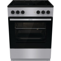 Gorenje 60 Cm Electric Cooking Range With Glass Ceramic Hob, 65 Litres Oven Capacity, Silver, GEC6A11SG, 1 Year Warranty