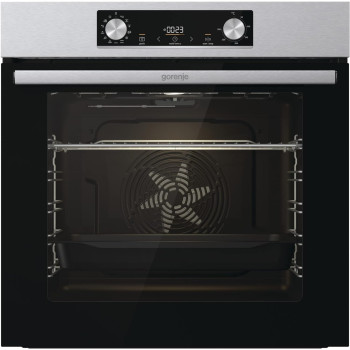 Gorenje 60 Cm Built In Electric Oven With Fan, 77 Liters Capacity, Stainless Steel, Silver/Black, BO6737E02X, 1 Year Warranty