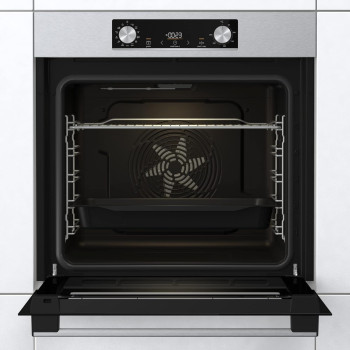 Gorenje 60 Cm Built In Electric Oven With Fan, 77 Liters Capacity, Stainless Steel, Silver/Black, BO6737E02X, 1 Year Warranty