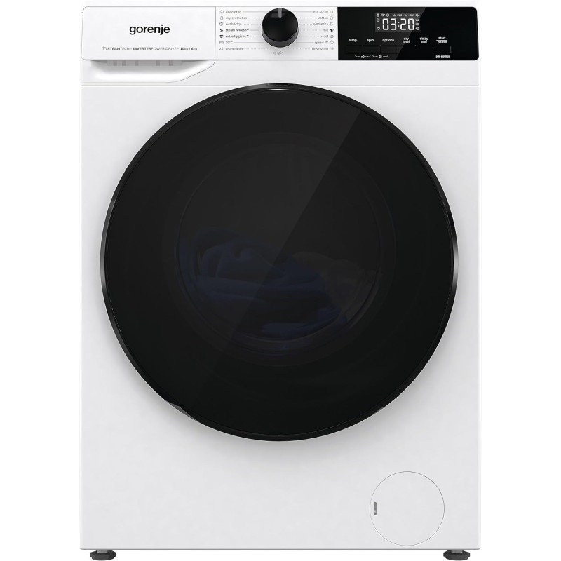 Gorenje 10 Kg And 6 Kg Wash Dry, Fully Automatic Washer Dryer With Inverter Motor, Delay Start And Quick Wash Function, White, WD10514WS, 1 Year Warranty