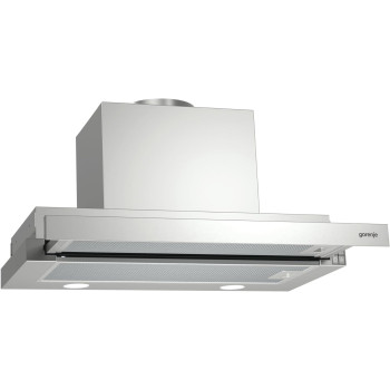 Gorenje 60 Cm Built In Telescopic Cooker Hood, High Extraction Rate, 3 Speed Fan, Anti Grease Filter, Super Quiet, Silver, BHP623E13X, 1 Year Warranty