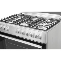 Gorenje 90 Cm Freestanding Gas Cooker With Dual Fan, 105 Liters Multifunction Oven, Cast Iron Pan Support, One Hand Ignition, Stainless Steel, Silver/Black, GI9221S, 1 Year Warranty