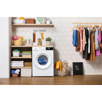 Gorenje 7 Kg Fully Automatic Front Load Washing Machine, 15 Programs, Snowflake Drum And Self Cleaning Program, Steam Function, 1200 RPM, White, WNHPI72SCS, 1 Year Warranty