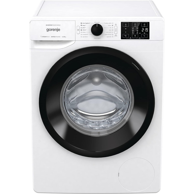 Gorenje 10 Kg Fully Automatic Front Load Washing Machine, 16 Programs, Energy And Water Efficient, Stain Removal System, 1400 RPM, White, WNEI14BS, 1 Year Warranty