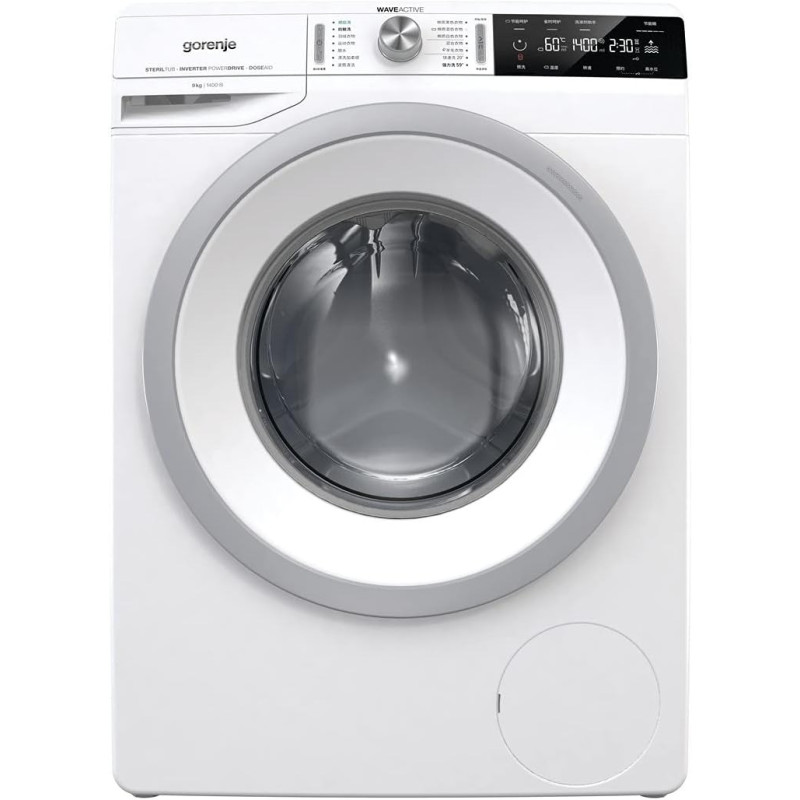 Gorenje 9 Kg Fully Automatic Front Load Washing Machine, 1400 RPM, White, WA946, 1 Year Warranty