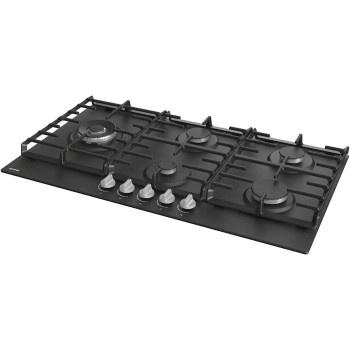 Gorenje 60 Cm Built In Gas Hob, 5 Gas Burners, Cast Iron Pan Support, One Hand Ignition, Black, GW951MB, 1 Year Warranty