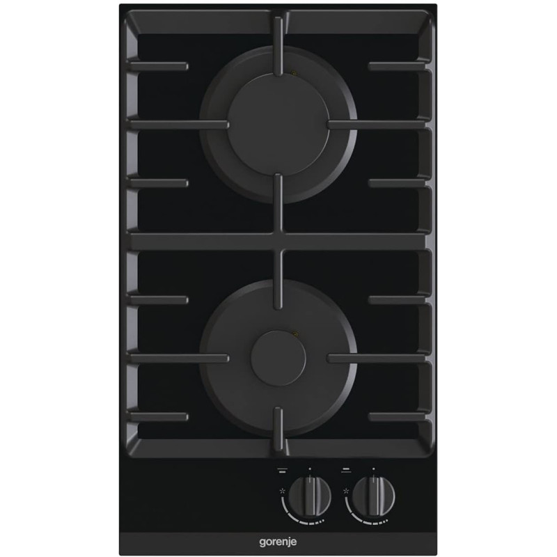 Gorenje 30 Cm Gas On Glass Hob, Stainless Steel, Black, GC321B, 1 Year Warranty