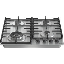 Gorenje 60 Cm Stainless Steel Gas Hob, One Hand Ignition, Cost Iron Pan Support, Silver, GW642ABX, 1 Year Warranty