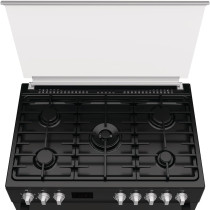 Gorenje 90 Cm Freestanding Gas Cooker, 105 Litres Multifunction Oven With Fan, Cast Iron Pan Support, One Hand Ignition, Catalytic Self Cleaning Oven Sides, Matt Black, GGI9C20B, 1 Year Warranty