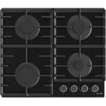 Gorenje 60 Cm Stainless Steel Gas On Glass Hob, One Hand Ignition, Cost Iron Pan Support, Black, GT642AB, 1 Year Warranty