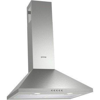 Gorenje 60 Cm Wall Mounted Chimney Cooker Hood, High Extraction Rate, 3 Speed Fan, Led Light, Anti Grease Filter, Super Quiet, Silver, WHC623E16X, 1 Year Warranty