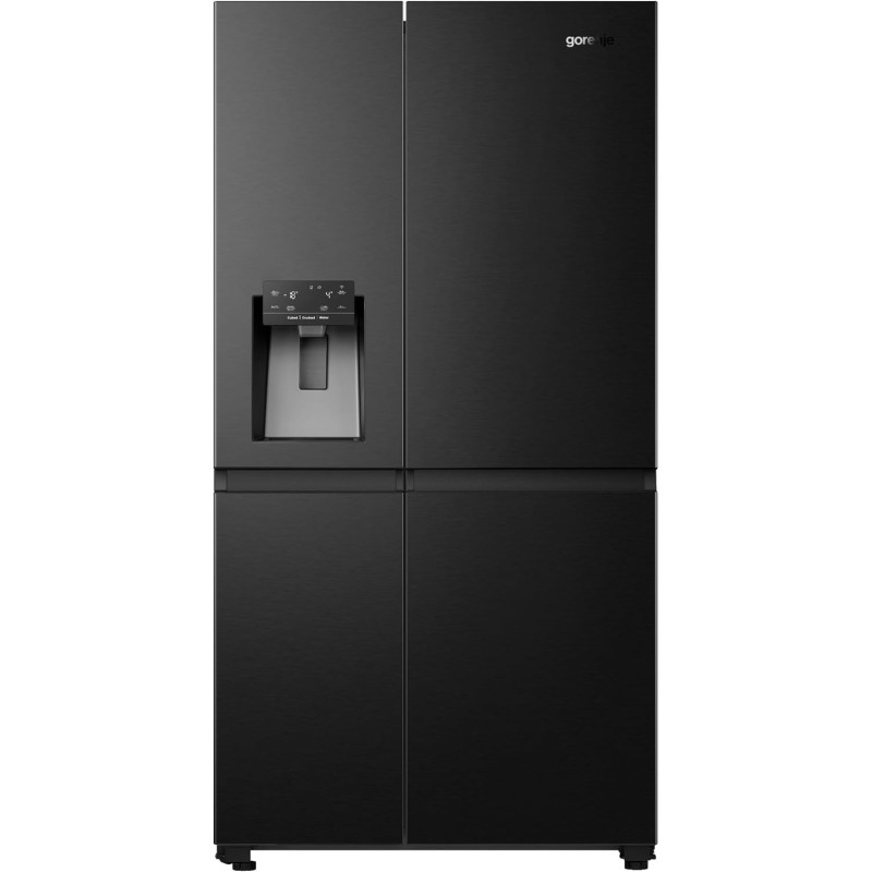 Gorenje 601 Liters Side By Side Refrigerator With Water Dispenser, No Frost Technology, Premium Black, NRS9181VBIU With 1 Year Full & 10 Years Compressor Warranty