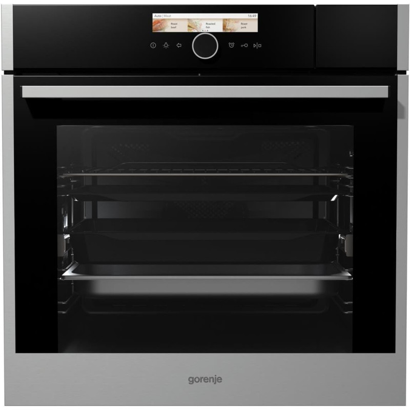 Gorenje 60 Cm Built In Combined Steam Oven, 73 Liters Capacity, Stainless Steel, Black/Silver, BCS798S24X, 1 Year Warranty