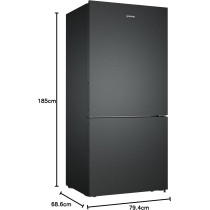 Gornenje Reversible Door Bottom Mount Refrigerator, Gross Capacity 605 Liters/Net 463 Liters, Black, NRK8171B4, 1 Year Warranty