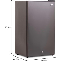 Terim 120 Liters Single Door Refrigerator, Compact/Mini Size With Chiller Compartment, Silver Inox , TERR120S, 1 Year Warranty