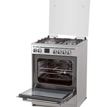Terim 60 x 60 Cooker, 4 Gas Burners, With 55L Oven Capacity, Stainless Steel, Silver, TERGE66ST, 1 Year Warranty