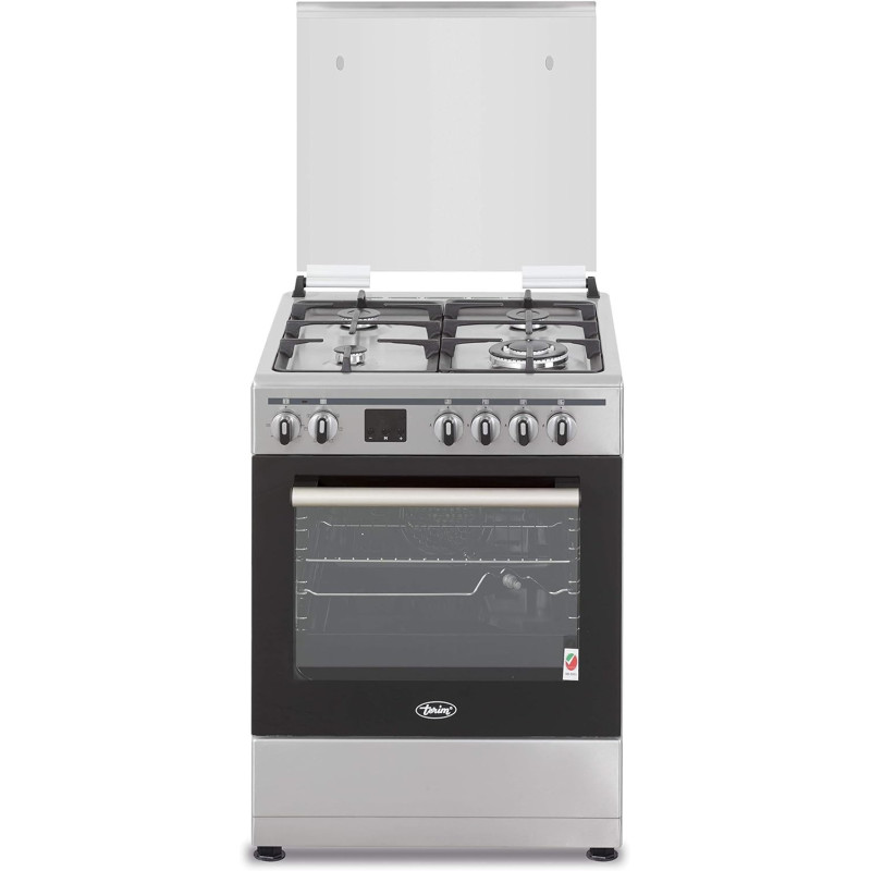Terim 60 x 60 Cooker, 4 Gas Burners, With 55L Oven Capacity, Stainless Steel, Silver, TERGE66ST, 1 Year Warranty