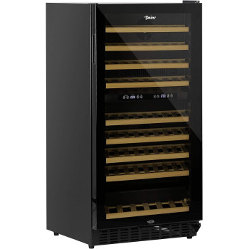 Terim 25 Bottle Beverage Cooler, 90 Liters Single Zone Chiller, Touch Control Panel, Led Screen, Two Layers Glass Door, Black, TERBC30SZ, 1 Year Warranty