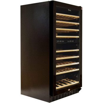 Terim 25 Bottle Beverage Cooler, 90 Liters Single Zone Chiller, Touch Control Panel, Led Screen, Two Layers Glass Door, Black, TERBC30SZ, 1 Year Warranty