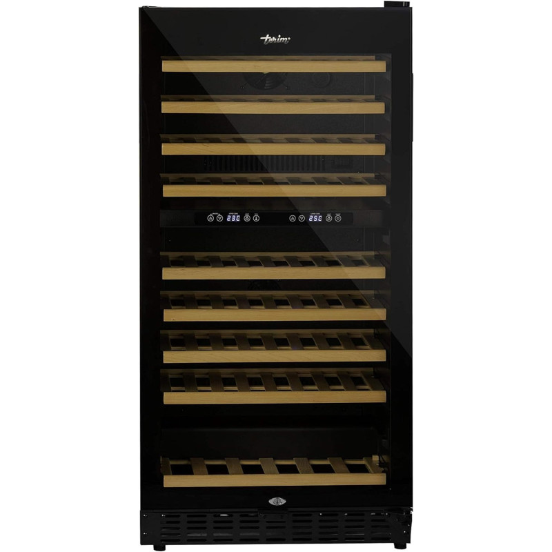 Terim 25 Bottle Beverage Cooler, 90 Liters Single Zone Chiller, Touch Control Panel, Led Screen, Two Layers Glass Door, Black, TERBC30SZ, 1 Year Warranty
