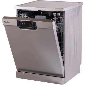 Terim 60 Cm Freestanding Dishwasher With 12 Place Settings, Quick Clean And Active Drying Function, Delay Timer And Half Load Option, Dark Silver, TERDW1205VS, 1 Year Warranty