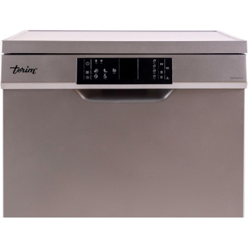 Terim 60 Cm Freestanding Dishwasher With 12 Place Settings, Quick Clean And Active Drying Function, Delay Timer And Half Load Option, Dark Silver, TERDW1205VS, 1 Year Warranty