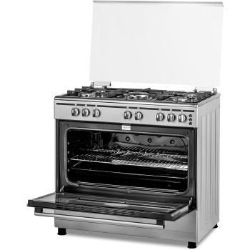 Terim 90 Cm Gas Cooking Range, 5 Gas Burners With Cast Iron Pan Support, Stainless Steel, Silver, TERFL71200S, 1 Year Warranty
