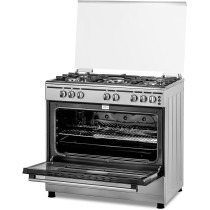 Terim 90 Cm Gas Cooking Range, 5 Gas Burners With Cast Iron Pan Support, Stainless Steel, Silver, TERFL71200S, 1 Year Warranty