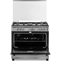 Terim 90 Cm Gas Cooking Range, 5 Gas Burners With Cast Iron Pan Support, Stainless Steel, Silver, TERFL71200S, 1 Year Warranty