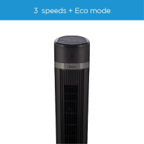 Midea Tower Fan with Multifunction Remote Control, 3 Wind modes-Natural Slumberous & Normal, Three Dimensional Angle Air Flow, 15 Hours Timer Perfectly Suitable for Home or Office, FZ10-18TRB