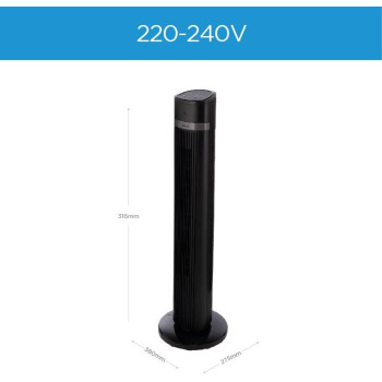 Midea Tower Fan with Multifunction Remote Control, 3 Wind modes-Natural Slumberous & Normal, Three Dimensional Angle Air Flow, 15 Hours Timer Perfectly Suitable for Home or Office, FZ10-18TRB